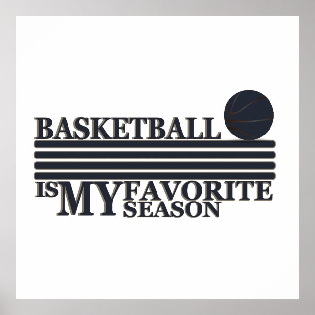 Affiche jouer au basket-ball est ma saison préférée (Devant)