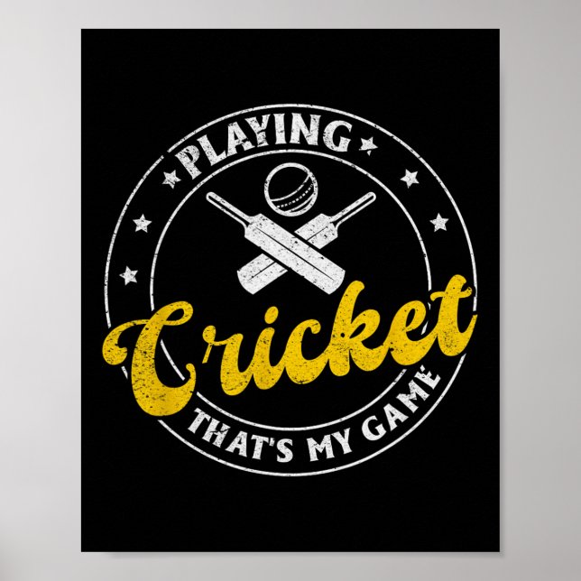 Affiche Jouer au cricket, c'est mon jeu - Cricket Cricket (Devant)