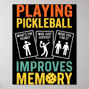 Affiche Jouer au pickleball améliore la mémoire drôle vint