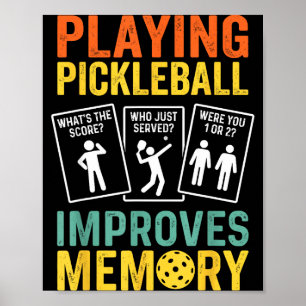 Affiche Jouer au pickleball améliore la mémoire drôle vint