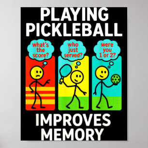 Affiche Jouer au pickleball améliore la mémoire - joueur d