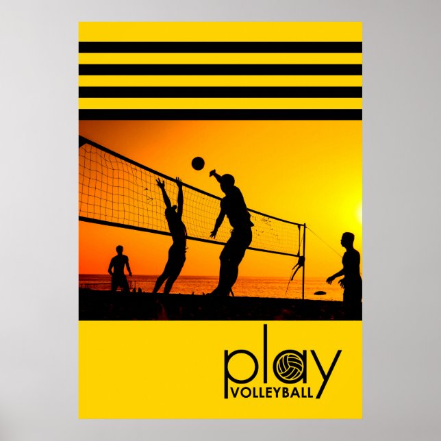 Affiche Jouer au volley-ball (Devant)
