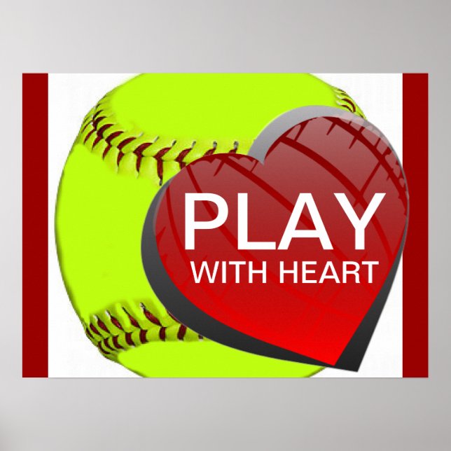 Affiche Jouer avec l'affiche Heart Softball (Devant)