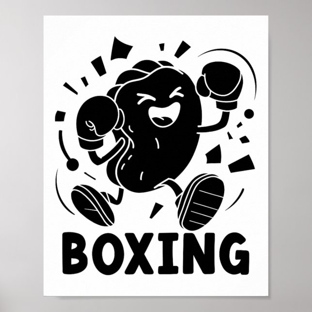 Affiche Jouer Boxe Chopstick Wrap Cuisine Sport (Devant)
