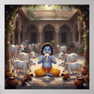 Affiche Jouer Bright Bala Krishna Beurre de Manger