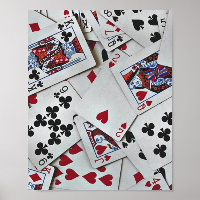 Affiche Jouer Cartes Poker Jeux Reine Roi (Devant)