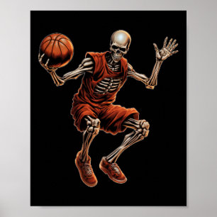 Affiche Jouer Cool de basket-ball drôle Halloween