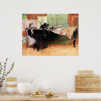 Affiche Jouer des échelles, peinture d'art,