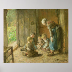 Affiche Jouer des sacs à la porte