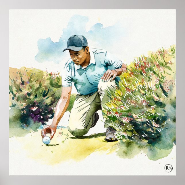 Affiche Jouer là où il est - Golf Art Print (Devant)