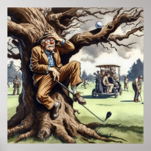 Affiche Jouer là où il est - Golf Art Print