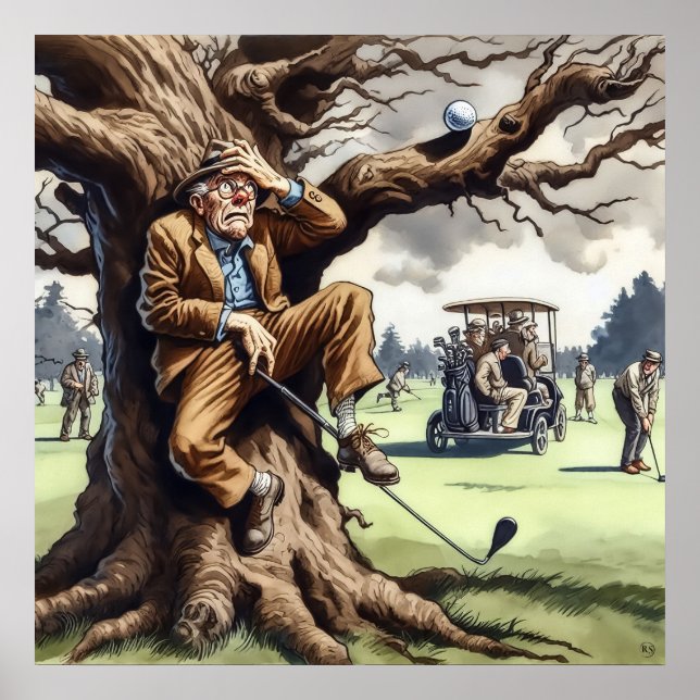 Affiche Jouer là où il est - Golf Art Print (Devant)