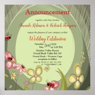 Affiche Jouer look nature avec des fleurs et coccinelle