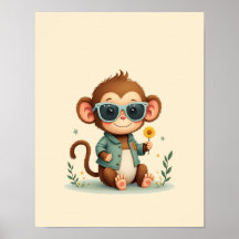Jouer Monkey Safari Nursery Wall Art