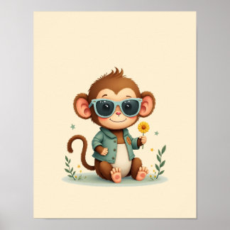 Affiche Jouer Monkey Safari Nursery Wall Art