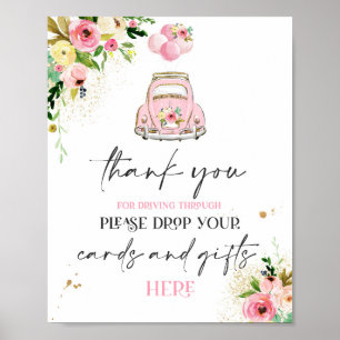 Affiche Jouer Par Cartes Baby showers Cadeaux Signal Rose 