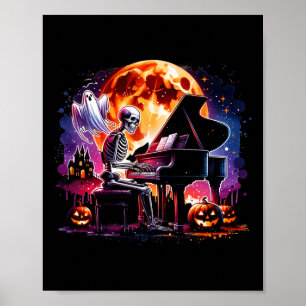 Affiche Jouer Piano Avec Fantôme Déplaisant Halloween Cost