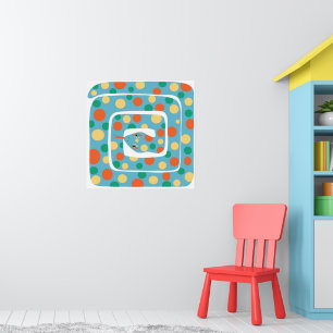 Affiche Jouer Polka Dot Bleu Et Orange Serpent Abstrait