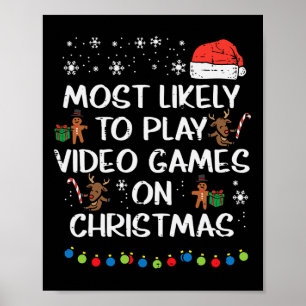 Affiche Jouer probablement Jeux Vidéo Noël Noël Noël Noël