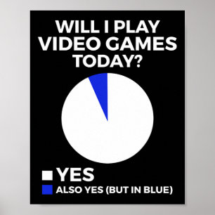 Affiche Jouerai-je aux jeux vidéo aujourd'hui Drôle de jou