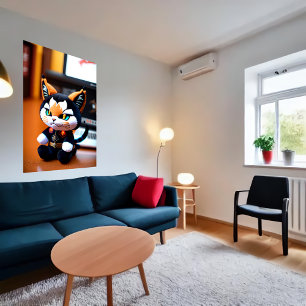 Affiche Jouet à peluche Lynx   Art AI