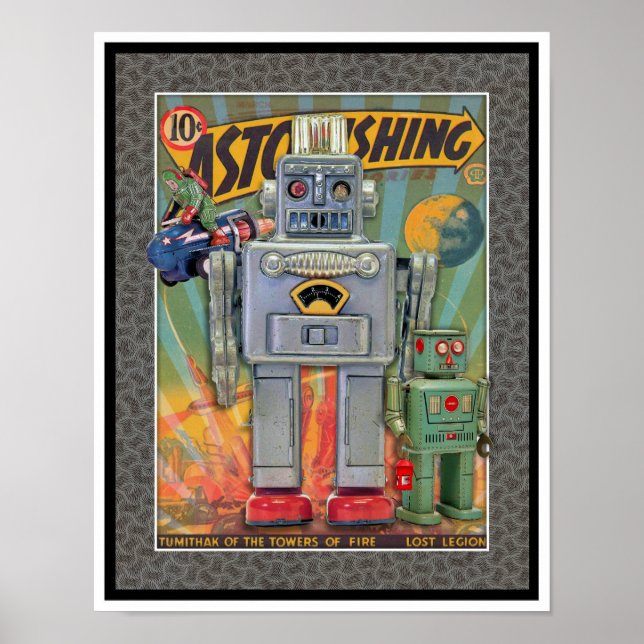 AFFICHE JOUETS SPATIAUX RÉTRO MCM IMPRIMÉS (Devant)