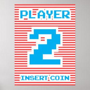 Affiche Joueur 2, Jeu d'arcade,