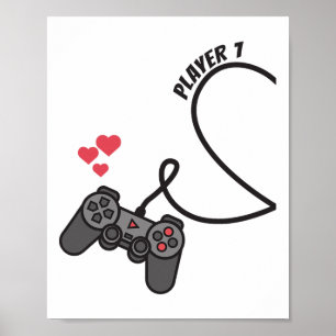 Affiche Joueur amusant 1 Joueur 2 Joueur correspondant Cou