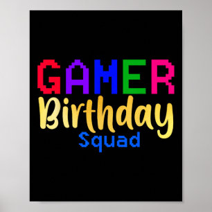 Affiche Joueur Anniversaire Squad Party Joyeux B-day jeu v