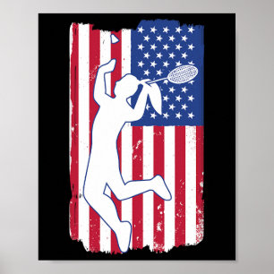 Affiche Joueur Badminton Badminton États-Unis entraîneur d