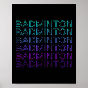 Affiche Joueur Badminton Équipe Entraîneur Retro