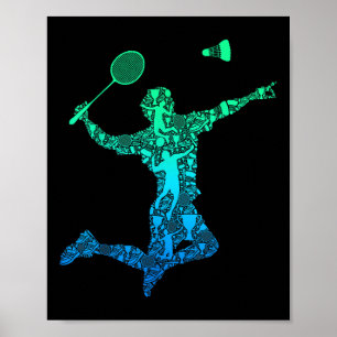 Affiche Joueur Badminton Navette Garçons Enfants Hommes Je