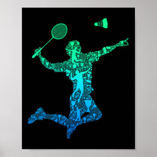 Affiche Joueur Badminton Navette Garçons Enfants Hommes Je