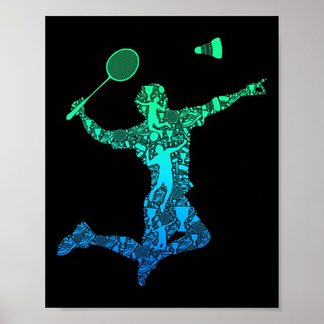 Affiche Joueur Badminton Navette Garçons Enfants Hommes Je (Devant)