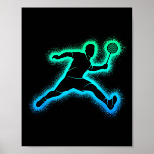 Affiche Joueur Badminton Navette Hommes Garçons Badminton 