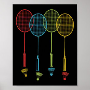 Affiche Joueur Badminton Team Shuttle Coach Match Badminto