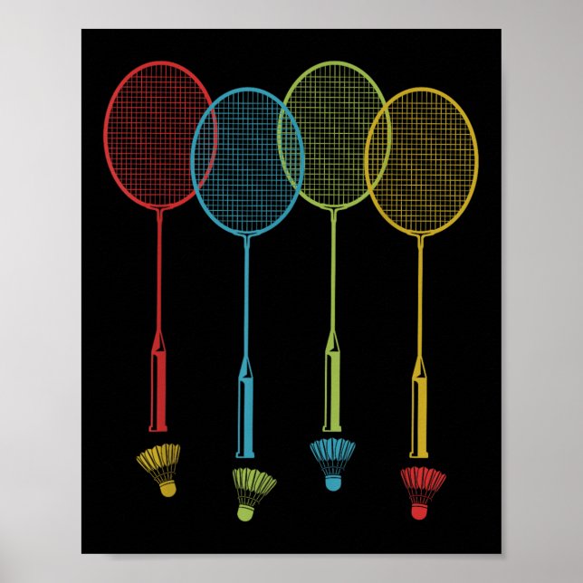 Affiche Joueur Badminton Team Shuttle Coach Match Badminto (Devant)