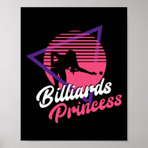 Affiche Joueur Billard Ball Girl Retro Vintage Bill