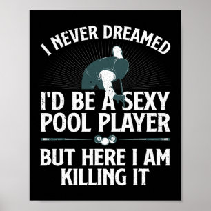 Affiche Joueur Billard Cute Art Pour Hommes Femmes Billard