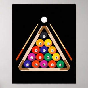 Affiche Joueur Billard Et Billard Stick