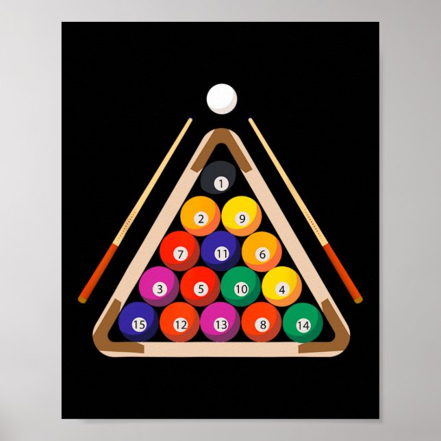 Affiche Joueur Billard Et Billard Stick (Devant)