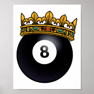 Affiche Joueur billard King Crown Pool Table Snooker Pyr