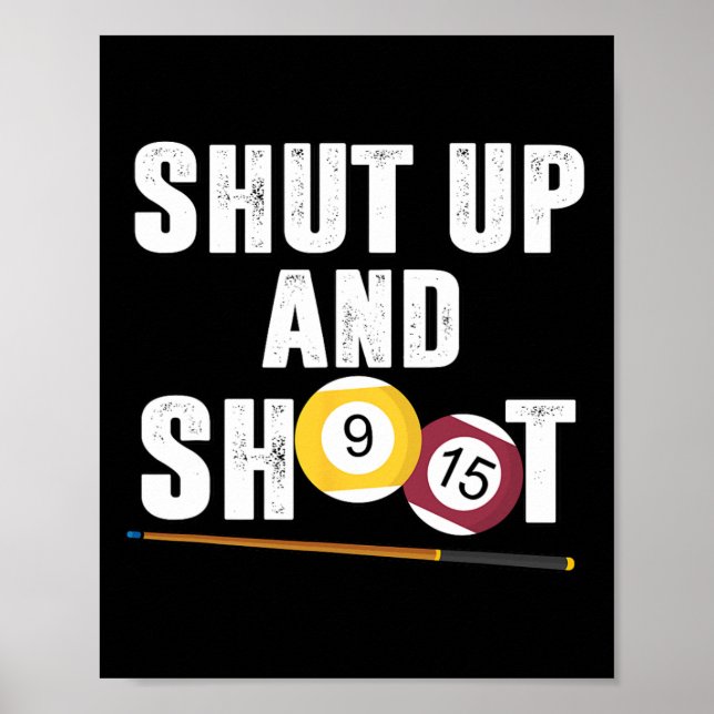 Affiche Joueur Billard Pool Arrêté Et Tiré (Devant)