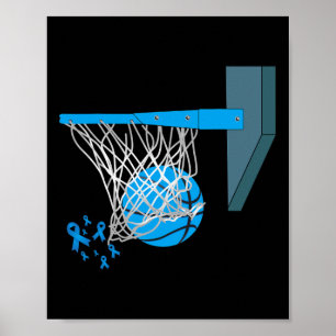 Affiche Joueur Bysketbyll Blue Ribbon Diabète Sensibilisat