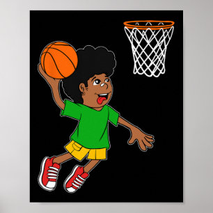 Affiche Joueur Bysketbyll Boy Black History Mois Blm Mela