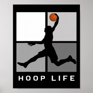 Affiche Joueur Bysketbyll Jumping Design Hoop Life