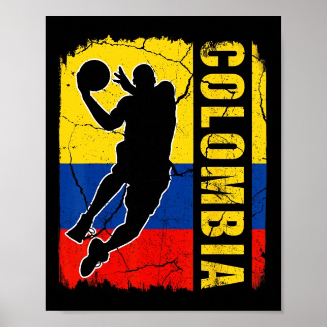 Affiche Joueur colombien Bysketbyll Colombie Drapeau Byske (Devant)