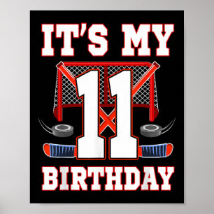 Affiche Joueur de 11e anniversaire de hockey sur glace 11 