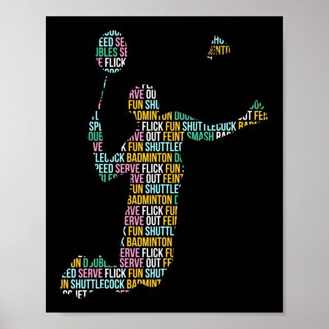 Affiche Joueur de Badminton (Devant)