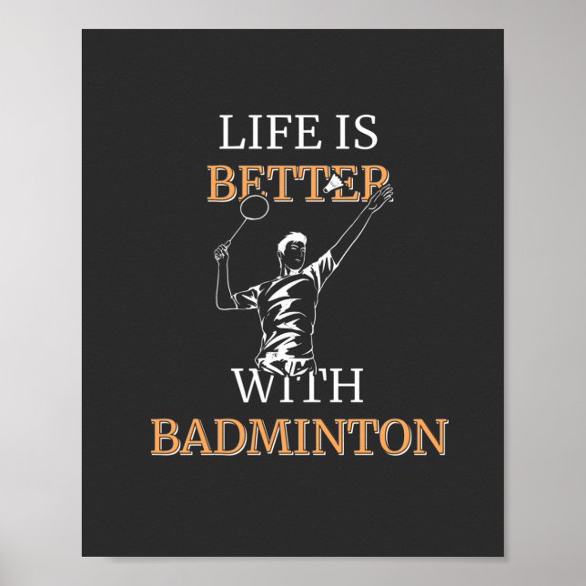 Affiche Joueur de Badminton (Devant)